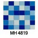 Gạch mosaic thủy tinh nhập khẩu, màu xanh mix, KT viên  48mm x 48mm, KT vỉ 300x300mm, MH 4819 (1 thùng 22 vĩ = 2m2)